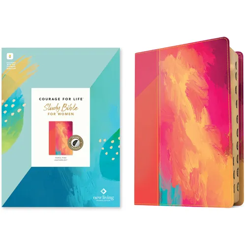 NLT Courage for Life Study Bible for Women, Filament Enabled (Leatherlike, Fierce Pink, Indexed) - Imitation Leather