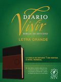 Biblia de Estudio del Diario Vivir Ntv, Letra Grande (Sentipiel, Café/Café Claro, Índice, Letra Roja) - Imitation Leather