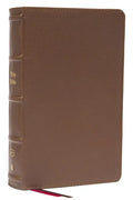 KJV Holy Bible: Large Print Single-Column with 43,000 End-Of-Verse Cross References, Brown Genuine Leather, Personal Size, Red Letter, Comfort Print: - Leather