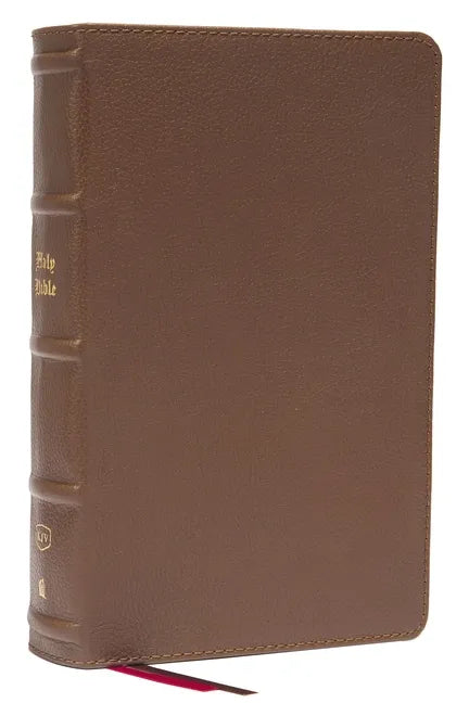 KJV Holy Bible: Large Print Single-Column with 43,000 End-Of-Verse Cross References, Brown Genuine Leather, Personal Size, Red Letter, Comfort Print: - Leather