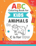 ABC Coloring Book for Kids: Cute A-Z Animals Alphabet Activities with 123 Numbers, Counting, Letter Tracing and Shapes for Toddlers & Preschoolers - Paperback