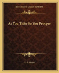 As You Tithe So You Prosper - Paperback