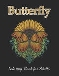 Butterfly Coloring Book for Adults: Hand drawn easy designs and large pictures of butterflies and flowers coloring book - Paperback
