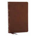 Nkjv, Single-Column Reference Bible, Verse-By-Verse, Brown Genuine Leather, Red Letter, Comfort Print - Leather