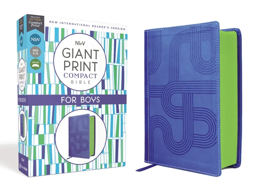 Nirv, Giant Print Compact Bible for Boys, Leathersoft, Blue, Comfort Print - Imitation Leather