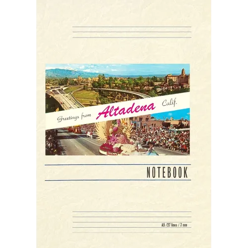 Vintage Lined Notebook Greetings from Altadena, California - Paperback
