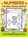 NUMBERS - Counting, Tracing, Coloring. 1-20 Handwriting Practice: Number Tracing Book for Preschoolers and Kids, Numbers Practice Workbook - Paperback