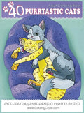 Adult Coloring Book: 40 Purrtastic Cats - Hardcover