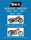 BSA M20, M21 and M33 'Service Sheets' 1945-1963 for All Rigid, Spring Frame, Girder and Telescopic Fork Models - Paperback