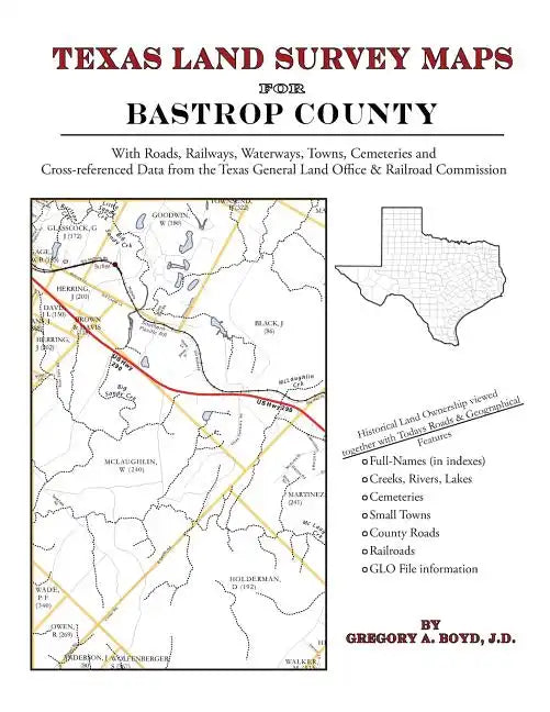 Texas Land Survey Maps for Bastrop County - Paperback