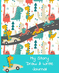 My Story Draw & Write Journal: Dino Racers Primary Notebook for Boys & Girls, Grades K-2, Half Picture Space & Half Handwriting Practice Lines. Handy - Paperback