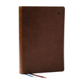 Net Bible, Large Print Thinline with Cross References, Brown Leathersoft, Comfort Print, (Thumb Indexed) - Imitation Leather
