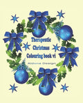 Therapeutic Christmas Colouring book VI: 50 one sided Christmas colouring Stress Relief pictures for Adults, Blue Wreath & Bauble Soft paper back cove - Paperback