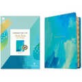 NLT Courage for Life Study Bible for Women, Filament Enabled (Leatherlike, Brushed Aqua Blue, Indexed) - Imitation Leather