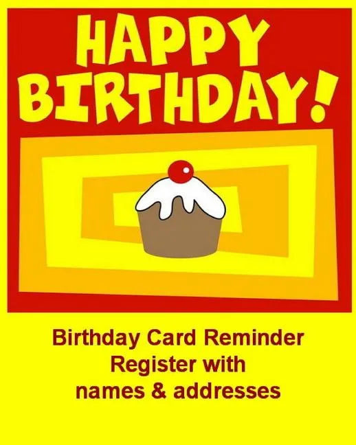 Birthday Card Reminder Register with names & addresses - Paperback