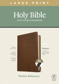 NLT Large Print Thinline Reference Bible, Filament Enabled Edition (Red Letter, Leatherlike, Rustic Brown, Indexed) - Imitation Leather