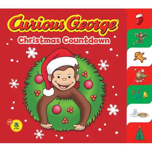 Curious George Christmas Countdown Tabbed (Cgtv): A Christmas Holiday Book for Kids - Board Book