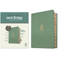 NLT Wide Margin Bible, Filament Enabled (Leatherlike, Sage Green Palm, Indexed, Red Letter) - Imitation Leather