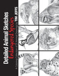 Detailed Animal Sketches Endangered Species: A Coloring Collection of 25 animal drawings - Paperback