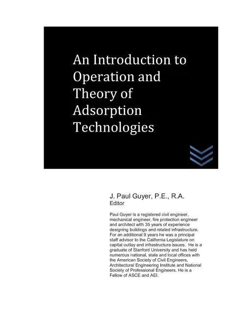 An Introduction to Operation and Theory of Adsorption Technologies - Paperback