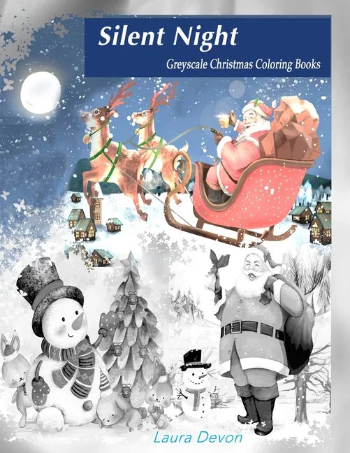 Greyscale Christmas Coloring Books - Paperback