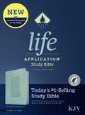 KJV Life Application Study Bible, Third Edition (Leatherlike, Floral Frame Teal, Indexed, Red Letter) - Imitation Leather