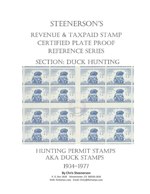 Steenerson's Revenue & Taxpaid Stamp Certified Plate Proof Reference Series - Federal Duck Hunting Permit Stamps - Paperback