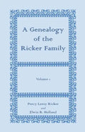 A Genealogy of the Ricker Family, Volume 1 - Paperback