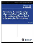 Maintaining Research Integrity: A Systematic Review of the Role of the Institutional Review Board in Managing Conflict of Interest - Paperback