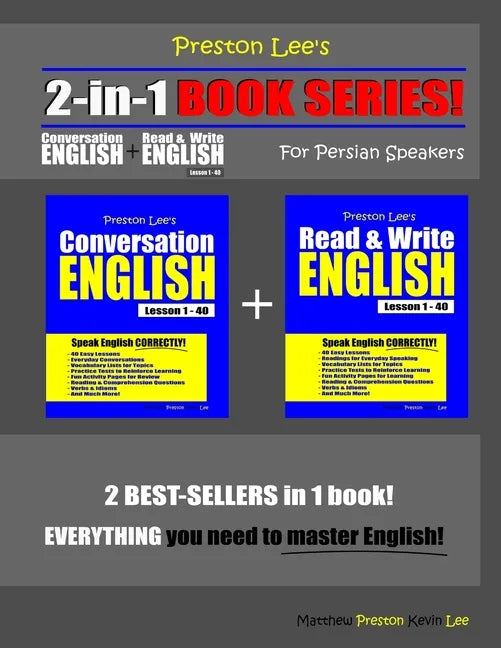 Preston Lee's 2-in-1 Book Series! Conversation English & Read & Write English Lesson 1 - 40 For Persian Speakers - Paperback