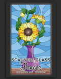 Stained Glass Flower Coloring Books: 50 Coloring Pages of Stained Glass Flower, Garden, Butterfly and Bird Illustration Stress Relieving Activity Book - Paperback