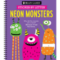 Brain Games - Sticker by Letter: Neon Monsters (20 Images to Sticker + Jokes!) - Spiral