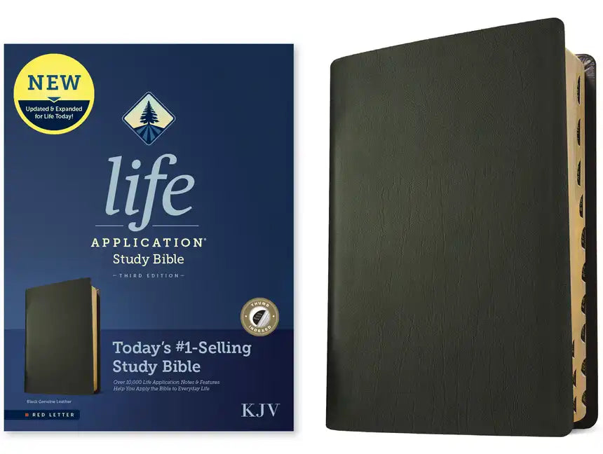 KJV Life Application Study Bible, Third Edition (Genuine Leather, Black, Indexed, Red Letter) - Leather