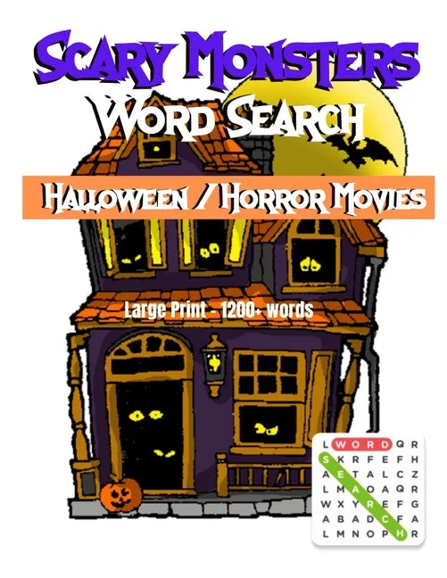 Scary Monsters Halloween/Horror Movie Word Search: The scariest large print word search puzzle book for adult and teens - Paperback
