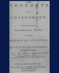 Thoughts on government applicable to the present state of the American colonies.: Philadelphia, Printed by John Dunlap, M, DCC, LXXXVI. - Paperback