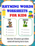 Rhyming Words Worksheets: Rhyming Words Activities For Kids, Learn How To Rhyme With This Rhyming Workbooks For Kindergarten, Preschoolers And 1st Gra - Paperback