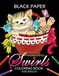 Wonderful Swirls Coloring Book for Adults: Animal and Flower Design Dark Edition Stress-relief Adults Coloring Book (Black Pages) - Paperback