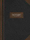 Notary Journal: Hardbound Record Book Logbook for Notarial Acts, 390 Entries, 8.5" x 11", Black and Brown Cover - Hardcover