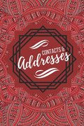 Contacts & Addresses: Geometric Design (Red, Black & White) Small 6" X 9" - Paperback