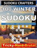 100 Winter Sudoku: Tricky - Hard - Brutal: LARGE PRINT - ONE PUZZLE PER PAGE - Paperback