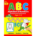 ABC Alphabet & Numbers Writing Practice Book: Learn to Trace Letters, Numbers, Words + Coloring Activities, for Toddlers, 3-5 Years, Pre-school - Paperback