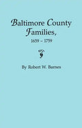 Baltimore County Families, 1659-1759 - Paperback