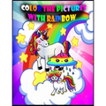 Color the pictures with rainbow: black and white rainbow coloring page, rainbow coloring book kids - Paperback