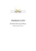 Thomas Lupo: The Three-Part Consort Music - Paperback