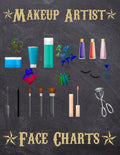Makeup Artist Face Charts: Makeup cards to paint the face directly on paper with real make-up - Ideal for: professional make-up artists, vloggers - Paperback
