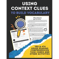 Using Context Clues to Build Vocabulary: 3rd & 4th grade reading comprehension, task cards, and other activities - Paperback