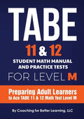 TABE 11 and 12 Student Math Manual and Practice Tests for LEVEL M - Paperback