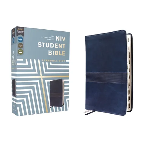 Niv, Student Bible, Personal Size, Leathersoft, Navy, Thumb Indexed, Comfort Print - Imitation Leather