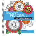 Large Print Easy Color & Frame - Peaceful: Featuring 31 Relaxing Coloring Pages - Spiral