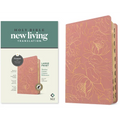NLT Large Print Thinline Center-Column Reference Bible, Filament Enabled (Leatherlike, Pink Gold Floral, Indexed, Red Letter) - Imitation Leather